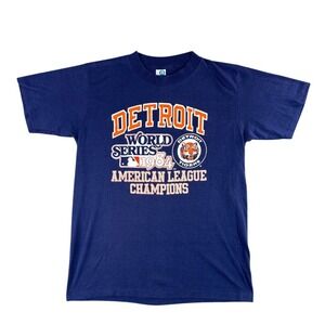Vintage Detroit Tigers 1984 World Series Champs T-Shirt Artex Med Single Stitch